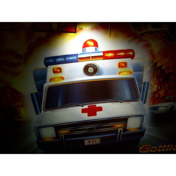 Rescue 911 Pinball Machine Translite Original 1994 NOS Game Art Sheet - Picture 4 of 7